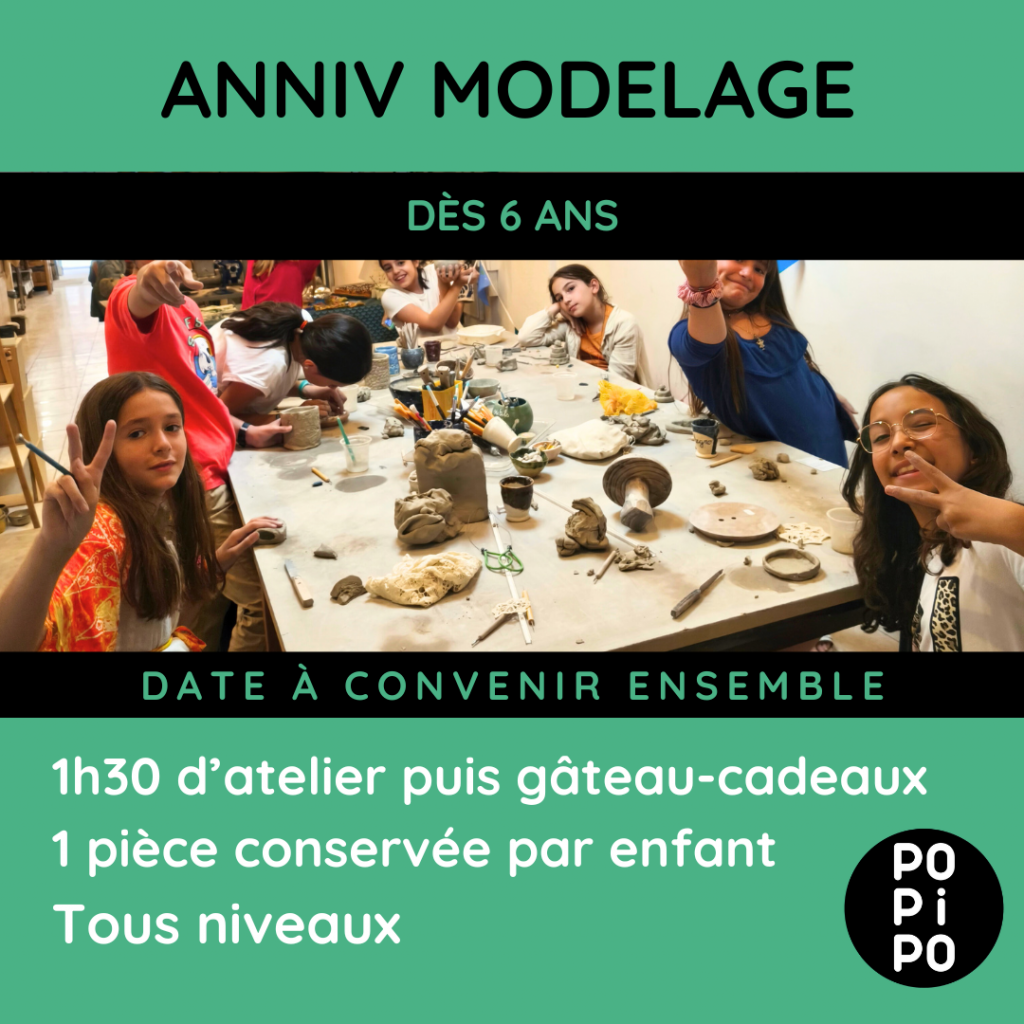 [groupe de 8 enfants] Anniversaire enfants atelier poterie